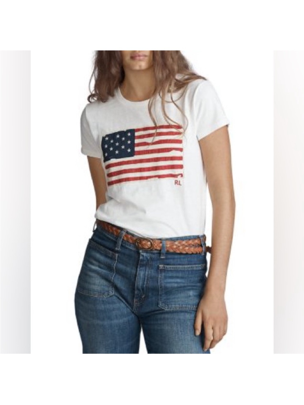 Polo by Ralph Lauren White American Flag Graphic Tee